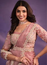 Embellished Looking Designer Pink Colour Saree